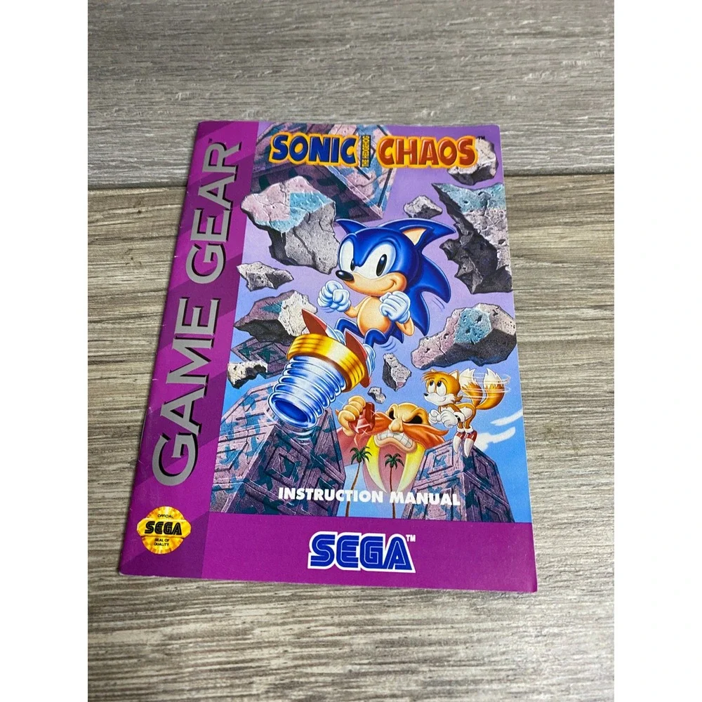 Sega Game Gear Sonic Chaos Instruction Manual Original Booklet 1993 Authentic